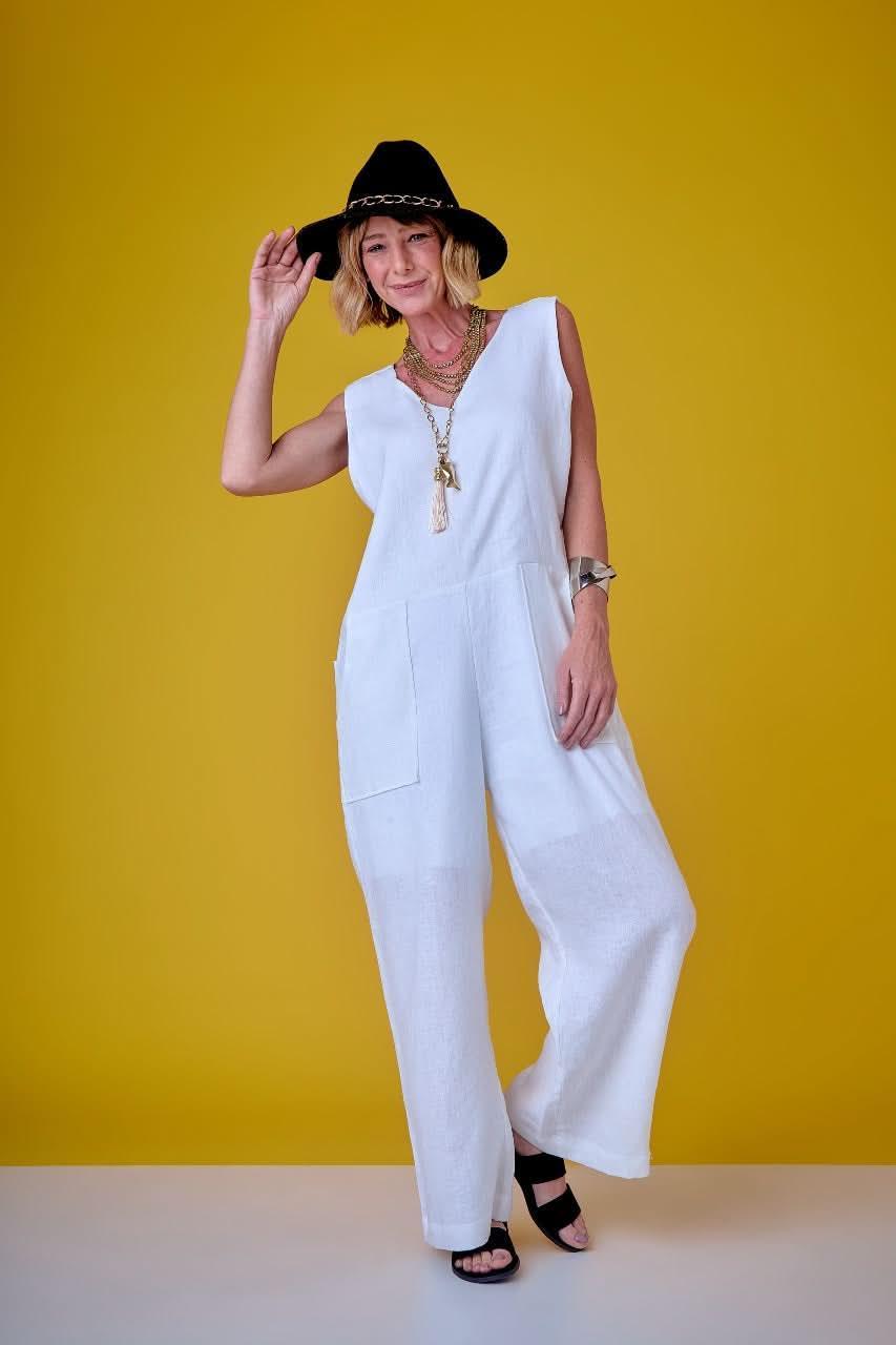 Macacão Worker Linho Off White