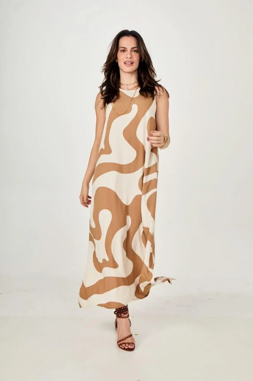 Vestido Waves Beige