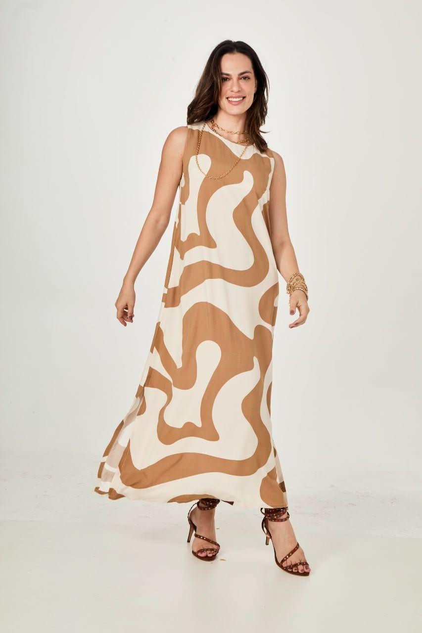 Vestido Waves Beige