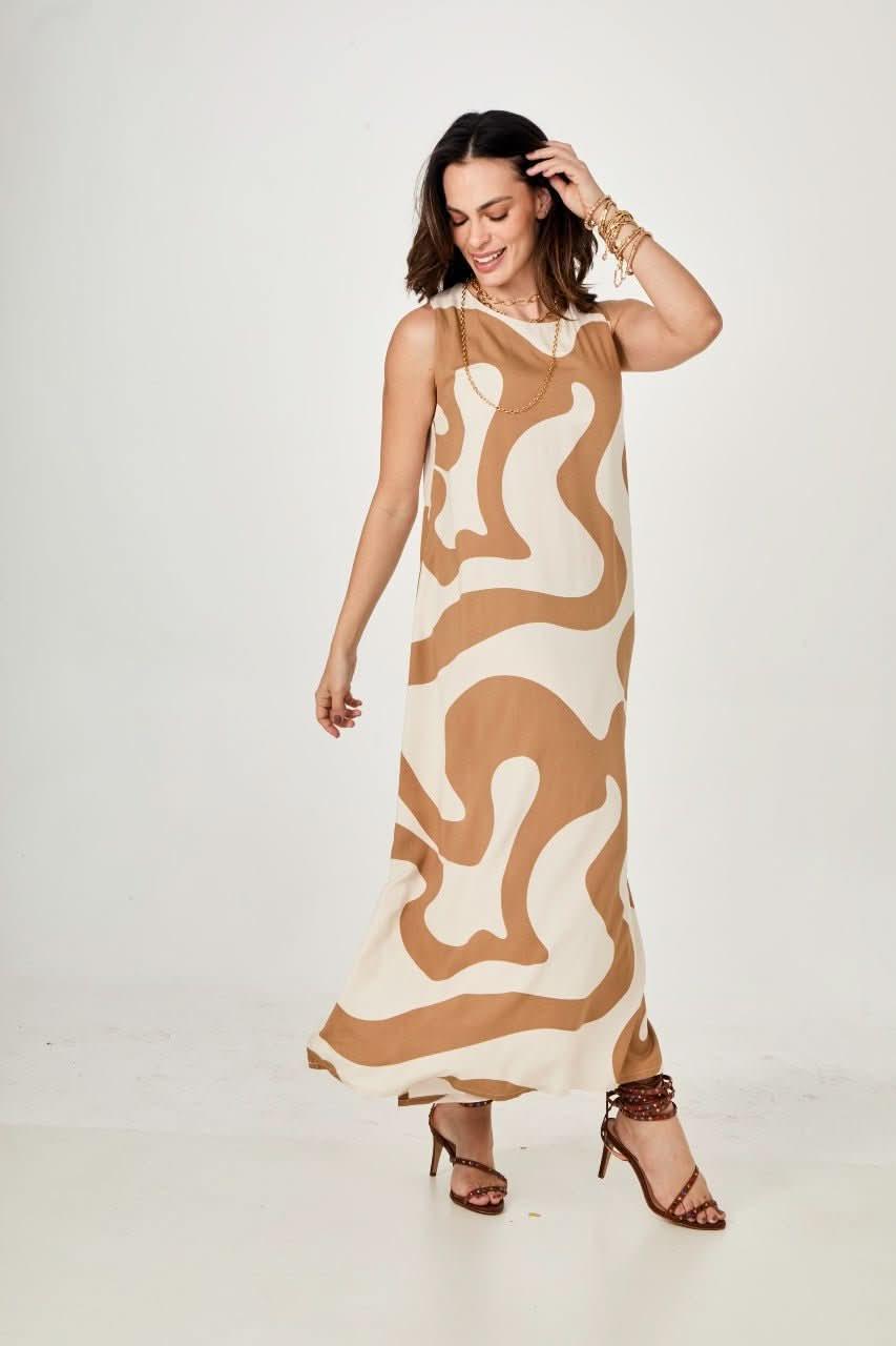 Vestido Waves Beige